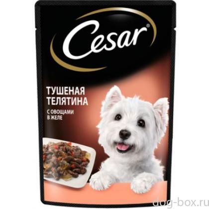 Паучи для взрослых собак, с тушеной телятиной и овощами в желе-0