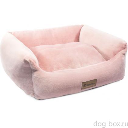 Лежанка прямоугольная медиум "Лилия", розовая, 52*45*17см-0