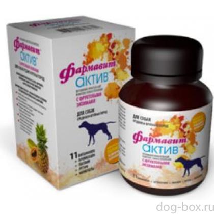 Фармавит Актив витамины для собак средних и крупных пород 120 таб.-0