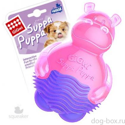 Игрушки для щенков Бегемотик с пищалкой, 9см (75425)-0