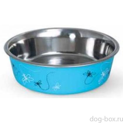 Миска нержавеющая сталь ""Стрекоза""  бирюзоввая 450 мл (BL-05)-0
