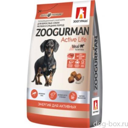 Сухой корм для активных собак  малых и средних пород, телятина-0