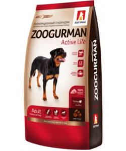 Сухой корм для активных собак  средних и крупных  пород,, индейка