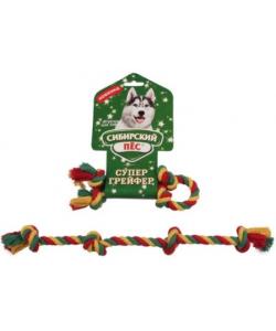 Игрушка для собаки Грейфер, цветная верёвка 4 узла, 35см