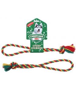 Игрушка для собаки Грейфер, цветная верёвка кольцо, 21см