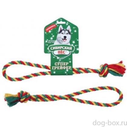 Игрушка для собаки Грейфер, цветная верёвка кольцо, 21см-0