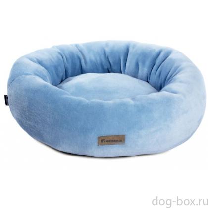 Лежанка круглая медиум "Василёк", голубая, 50*50*16см-0