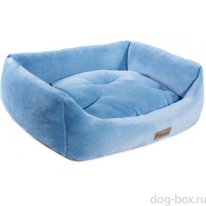 Лежанка прямоугольная медиум "Василёк", голубая, 52*45*17см-0