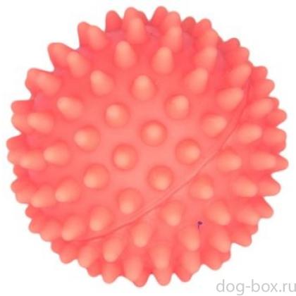 Игрушка для собак "Мяч массажный №1" винил,  5,5см розовый-0