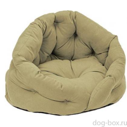 Лежак овальный пухлый, серия "Sleep-Бархат" с подушкой милитари-0