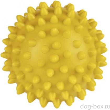 Игрушка для собак "Мяч для массажа", желтый, 9,5см-0