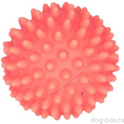 Игрушка для собак "Мяч массажный №2", винил, 8,5 см, розовый-0