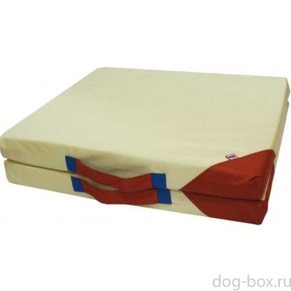 Матрас "Аквастоп" двухцветный 2-х секционный складной со съемным чехлом , бежевый/красный (763212)-0