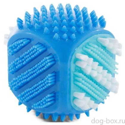 Игрушка-зубная щетка для собак из термопласт. резины "Куб", 8см-0