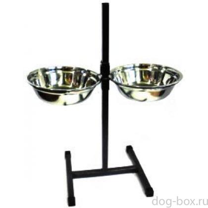 Подставка-телескоп Люкс с 2 мисками 1,7л, высота 50см-0