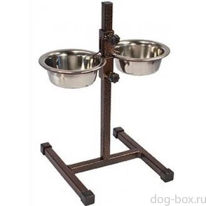 Подставка-телескоп Люкс с 2 мисками 2,8л, высота 50см-0