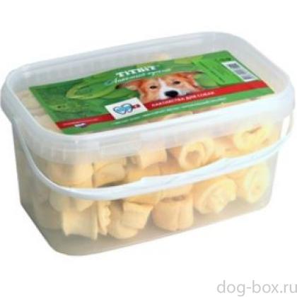 Лакомство для собак Роллы из кожи с начинкой - банка пласт. 3.3 л-0