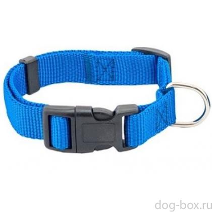 Ошейник Сити синий 15мм, обхват 25-35см -0