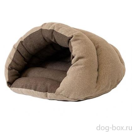 Домик пухлый "Ракушка" - рогожка бежевый, 67*52*35см-0