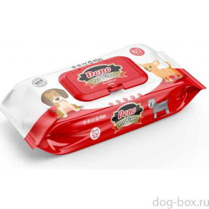 Салфетки влажные для животных DONO PET WIPE, 15*20см, 80шт.-0