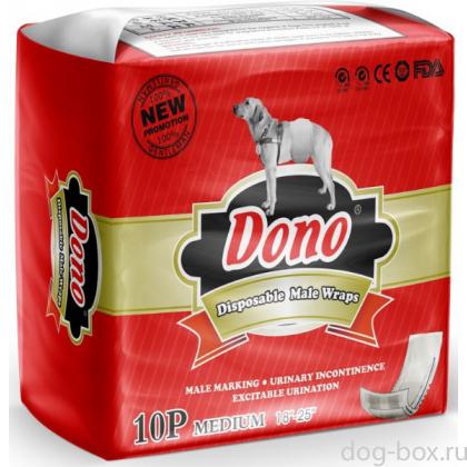 Пояс для кобелей одноразовый DONO MALE PET DIAPER, р-р М (талия 45-60см) 10шт.-0