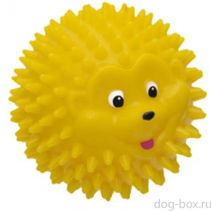 Игрушка для собак "Мяч-ежик", желтый, 8см-0