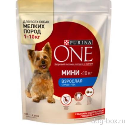 Для взрослых собак малых пород с говядиной и риом-0