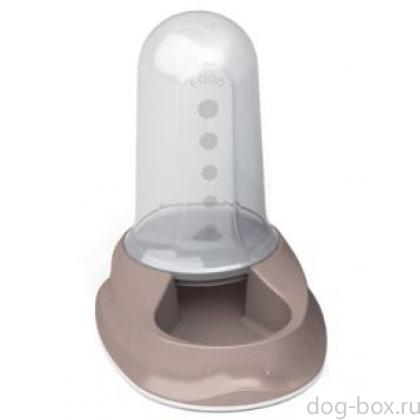 Автокормушка-автопоилка нескользящая Chic Multireserve, бежевая 800 мл-0