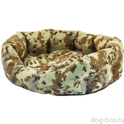 Лежак овальный пухлый "Хантер-МЕДВЕДЬ" с подушкой-0