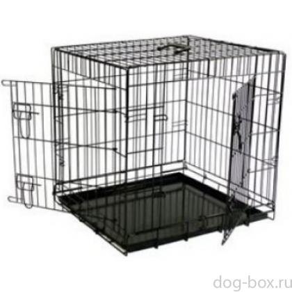 Клетка облегченная металлическая с 2 дверками 61*54*58 см, черная-0