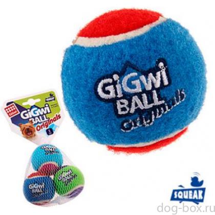 Игрушки для собак Три мяча с пищалкой, 4,8см, теннисная резина (75339)-0