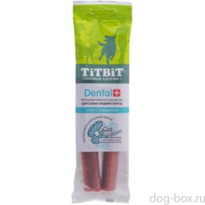 ДЕНТАЛ+ Снек с говядиной для собак средних пород-0