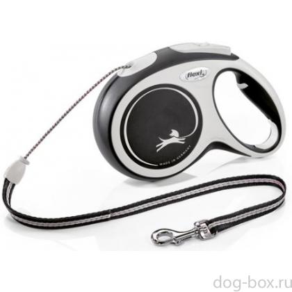 Рулетка-трос для собак до 20кг, 8м, черная (New Comfort M Cord 8m black) -0