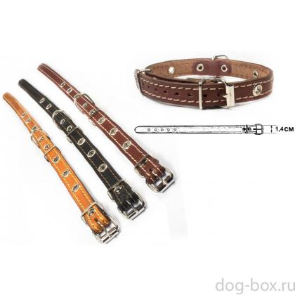 Ошейник безразмерный, кожа, черный 34*1,4см-0