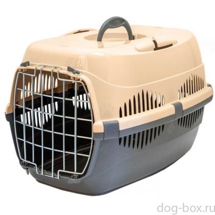 Переноска для животных "Спутник-2", 33*49*32см, темно-серая с бежевым-0
