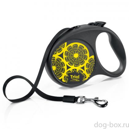 Поводок-рулетка Flexi Joy Lemon для собак S 5м до 15кг, лента -0