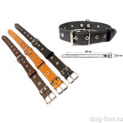Ошейник безразмерный кожа 66*3,5см, черный-0