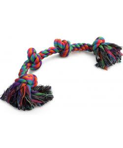Игрушка для собак. Верёвка цветная "Четыре узла" 43см (0038XJ)