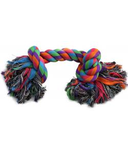 Игрушка для собак. Верёвка цветная "Два узла" 13см (0023XJ)