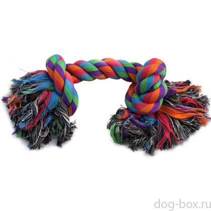 Игрушка для собак. Верёвка цветная "Два узла" 17см (0018XJ)-0