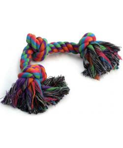 Игрушка для собак. Верёвка цветная "Три узла" 27см (0041XJ)