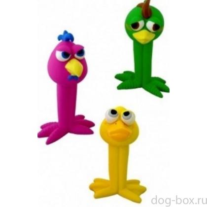 Латексная игрушка для собак "Веселые птички", 17см, цвета в ассортименте-0