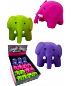 Латексная игрушка для собак "Цветные слоники", 8,5 см,