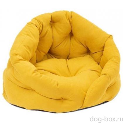 Лежак овальный пухлый, серия Sleep-Бархат" с подушкой -0