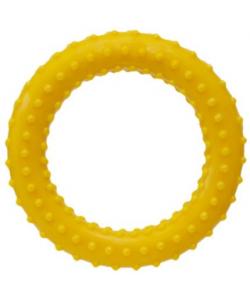 Игрушка для собак "Кольцо" с шипами, желтое, 6,8см