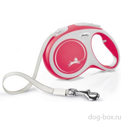 Рулетка-ремень для собак до 50кг, 8м, красная (New Comfort L Tape 8m red) -0