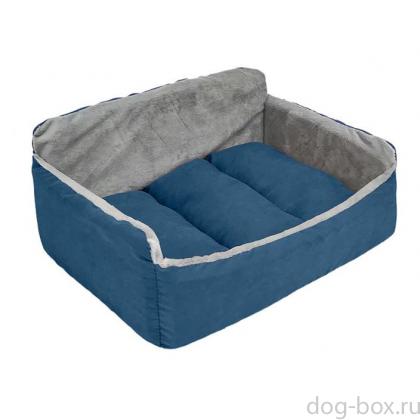 Лежак-диван "Самсон" - бархат синий-0