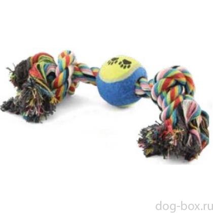 Верёвка цветная "Два узла" с мячом 20 см (0073XJ)-0