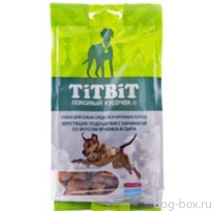 Хрустящие подушечки с начинкой со вкусом ягненка и сыра для крупных и средних пород-0