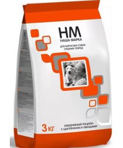 Для взрослых собак средних пород с цыпленком и овощами